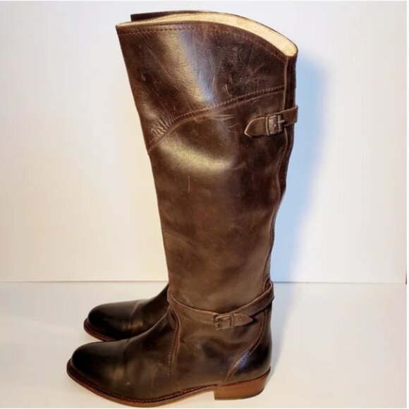 Frye Dorado Brown Leather Riding Boots 8M - Picture 5 of 10